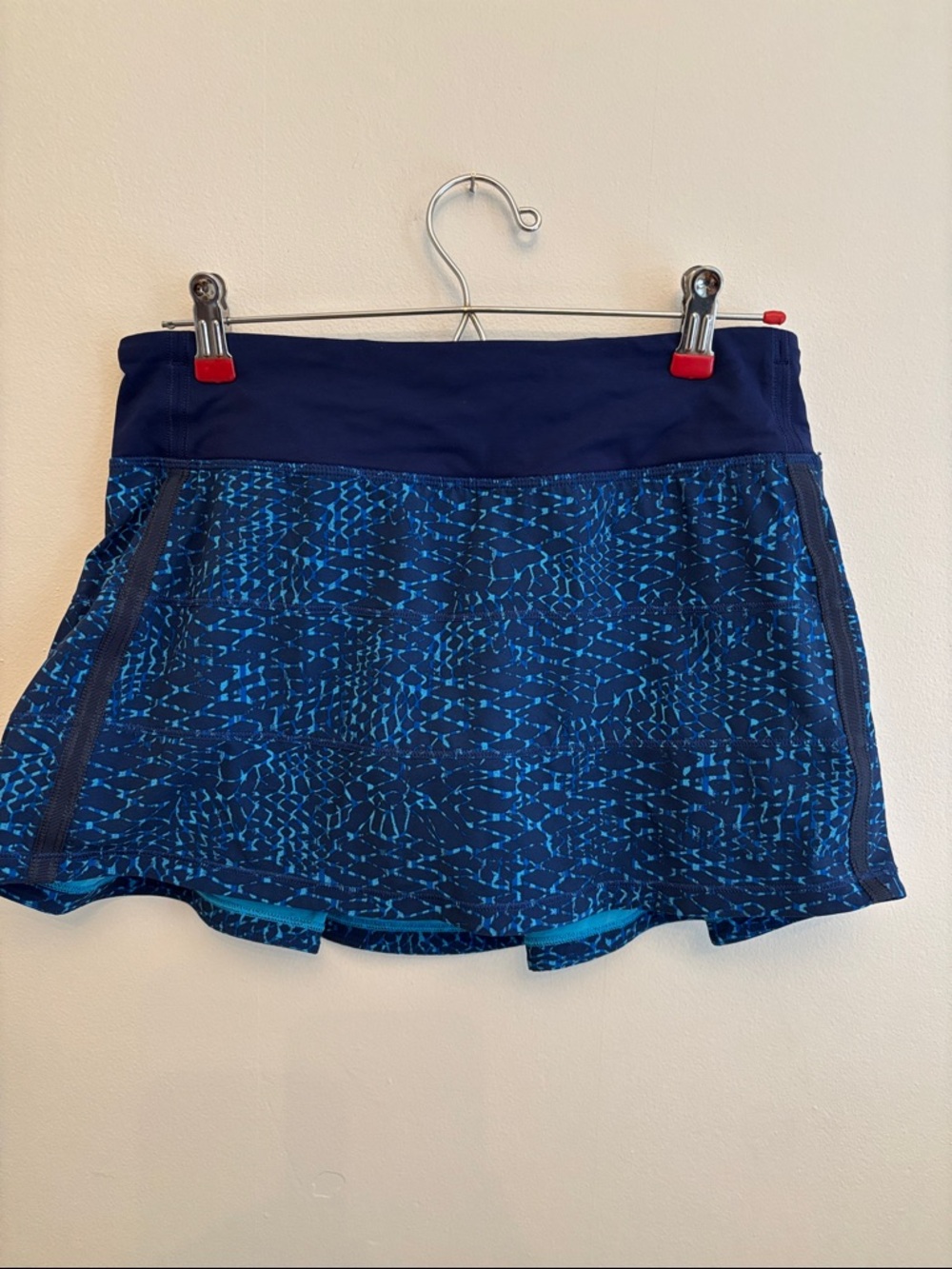 Lululemon Pace Rival Skirt II Blue Print Built In Shorts Tennis Golf Size 6